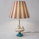 Vintage Florentine ceramic table lamp from the 1950s by MAF, Italian.
