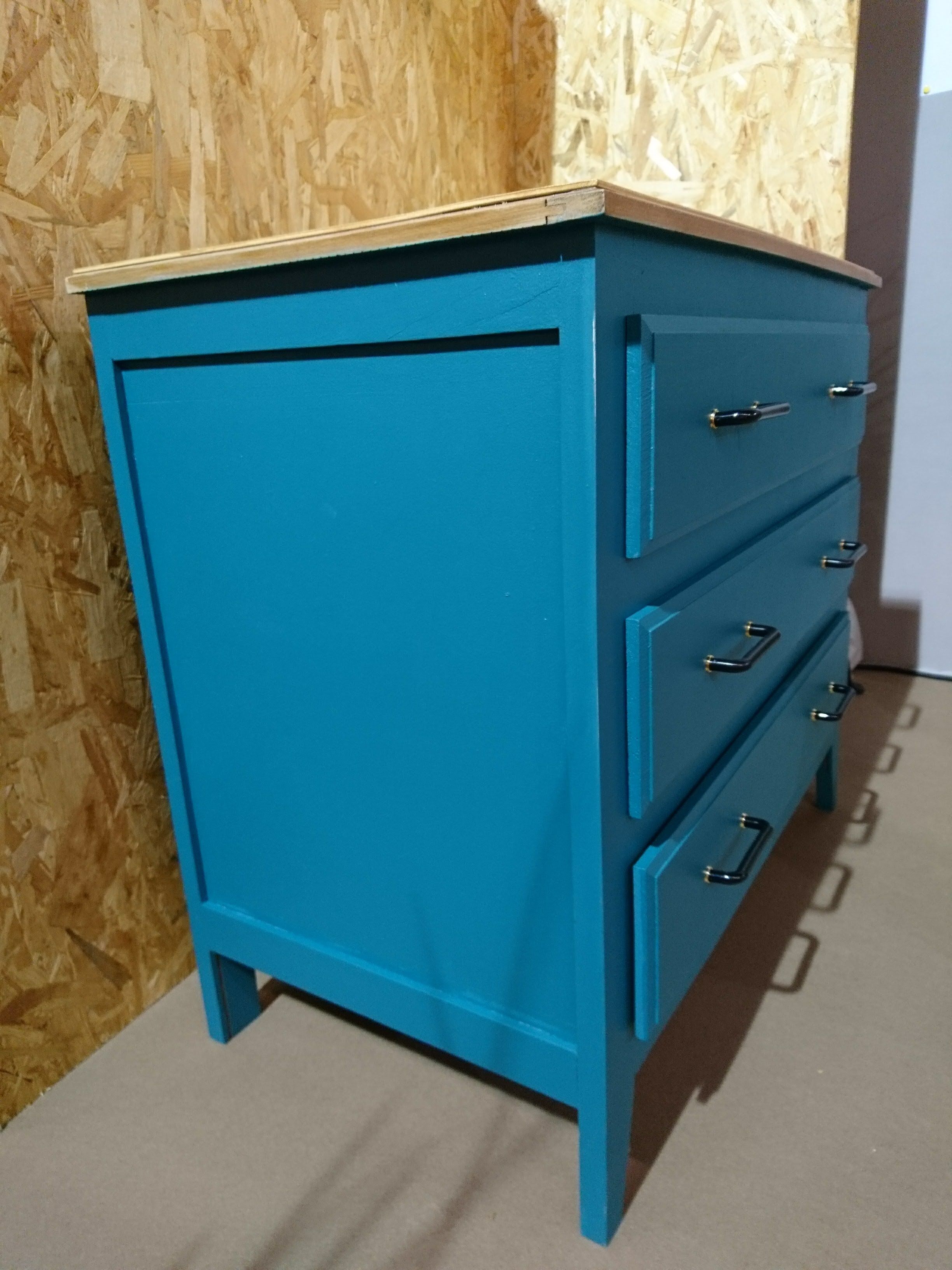 Dresser vintage light oak and blue duck