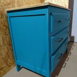 Dresser vintage light oak and blue duck