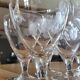 6 vintage engraved glass stemware glasses