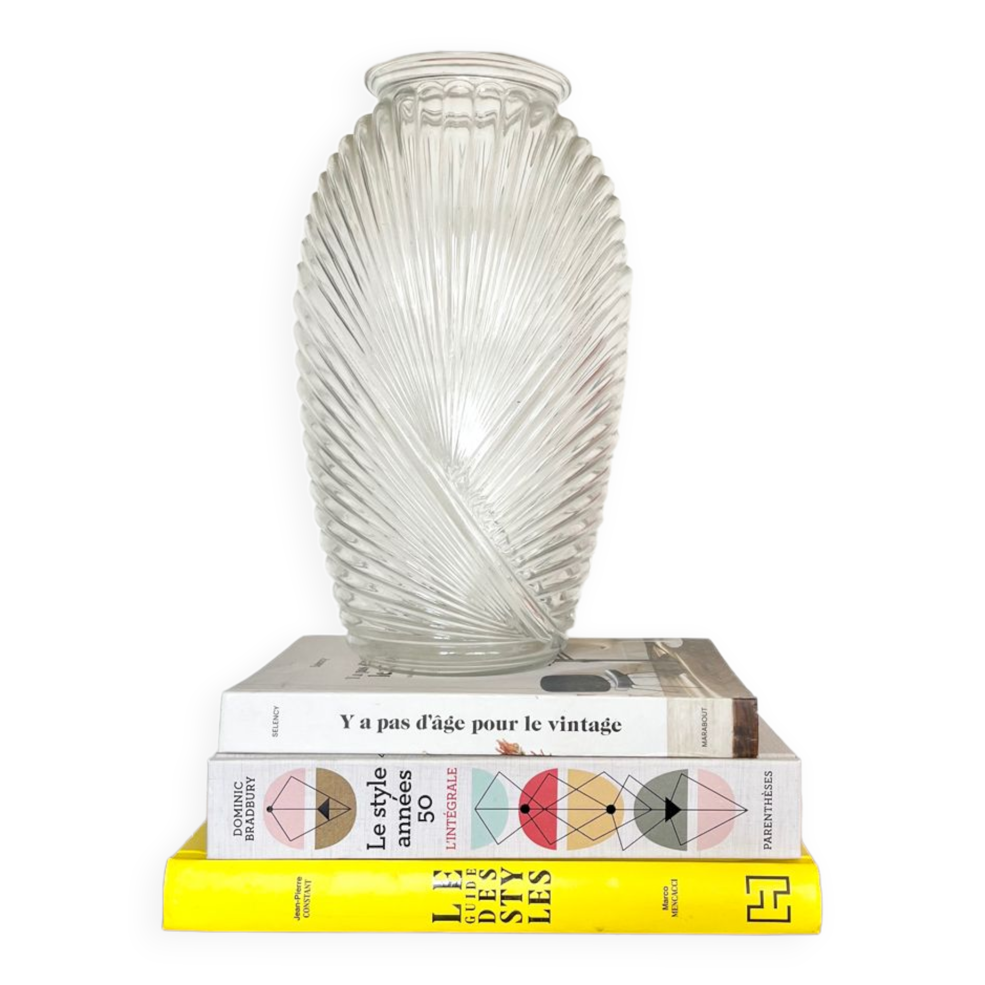 Vintage draped glass vase