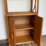 VINTAGE Bamboo Wicker Shelf