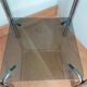 Console end table in chrome metal and smoked glass Space Age