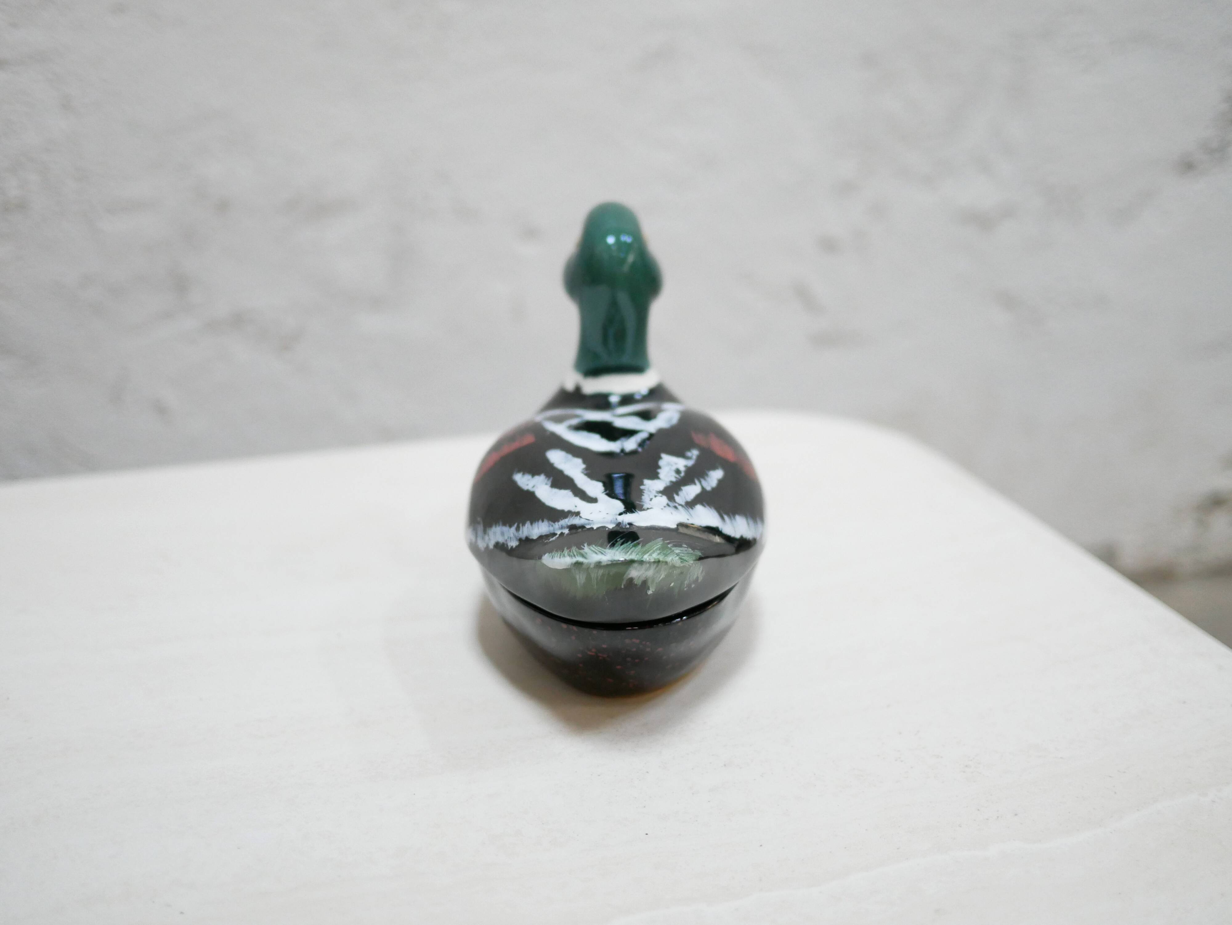 Vintage ceramic duck terrine by Michel Caugant