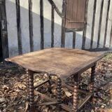 Turned wood drop leaf table