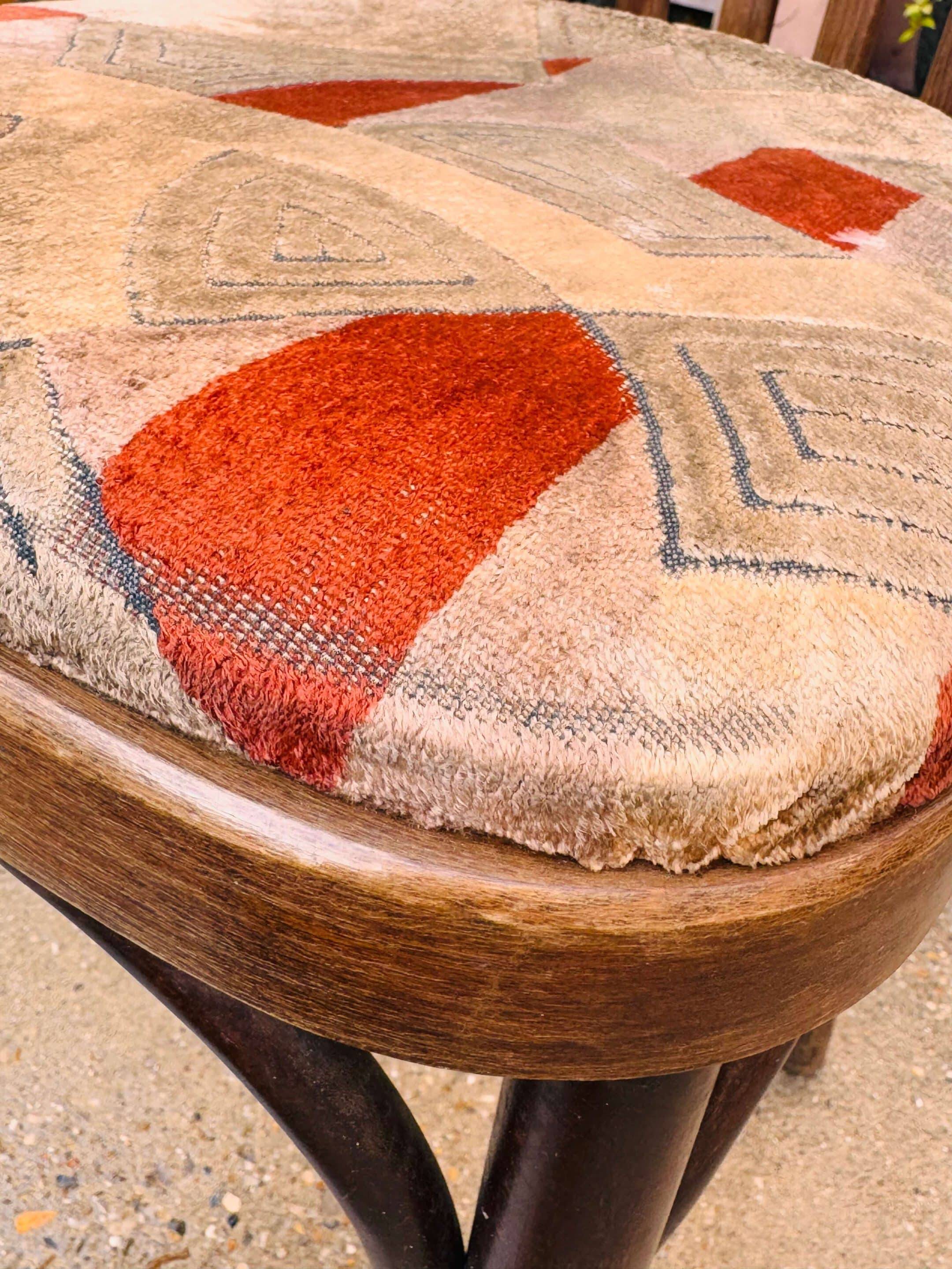 2 bistro chairs with velvet cushions