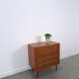 Teak Deense ladekast met 4 lades vintage
