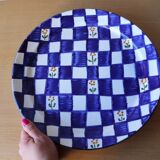 Large gingham ceramic dish