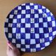 Large gingham ceramic dish