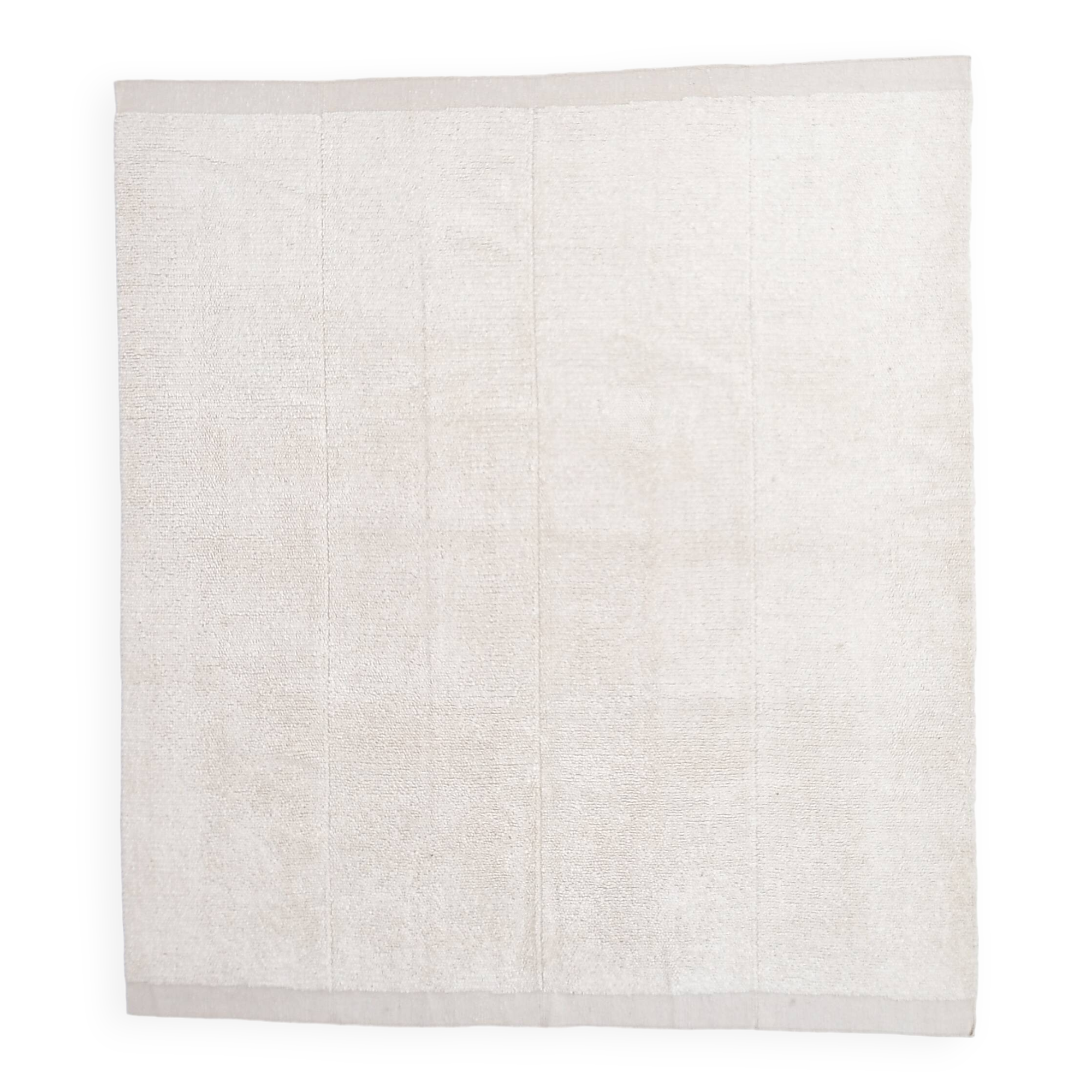9x10 Handmade Wool White Moroccan Rug, 266x296Cm