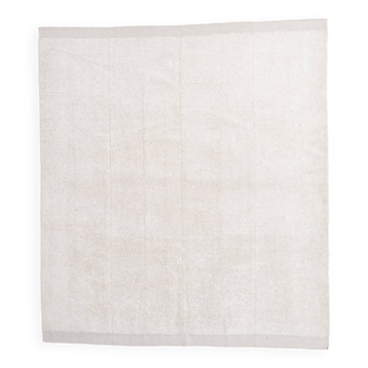 Tapis marocain en laine blanc fait main 9x10, 266x296 cm