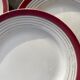 9 dessert plates Sarreguemines Digoin Regence gold and red