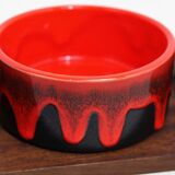 Scandinavian teak tray with 4 ceramic ramekins 1960