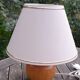 Lampe de chevet pied boule bois blond, abat jour ecru
