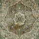 Vintage Oushak rug with green and beige medallion, 345 x 205 cm.