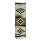 1970s Vintage Turkish Oushak Handmade  Beige Runner Rug 92x292