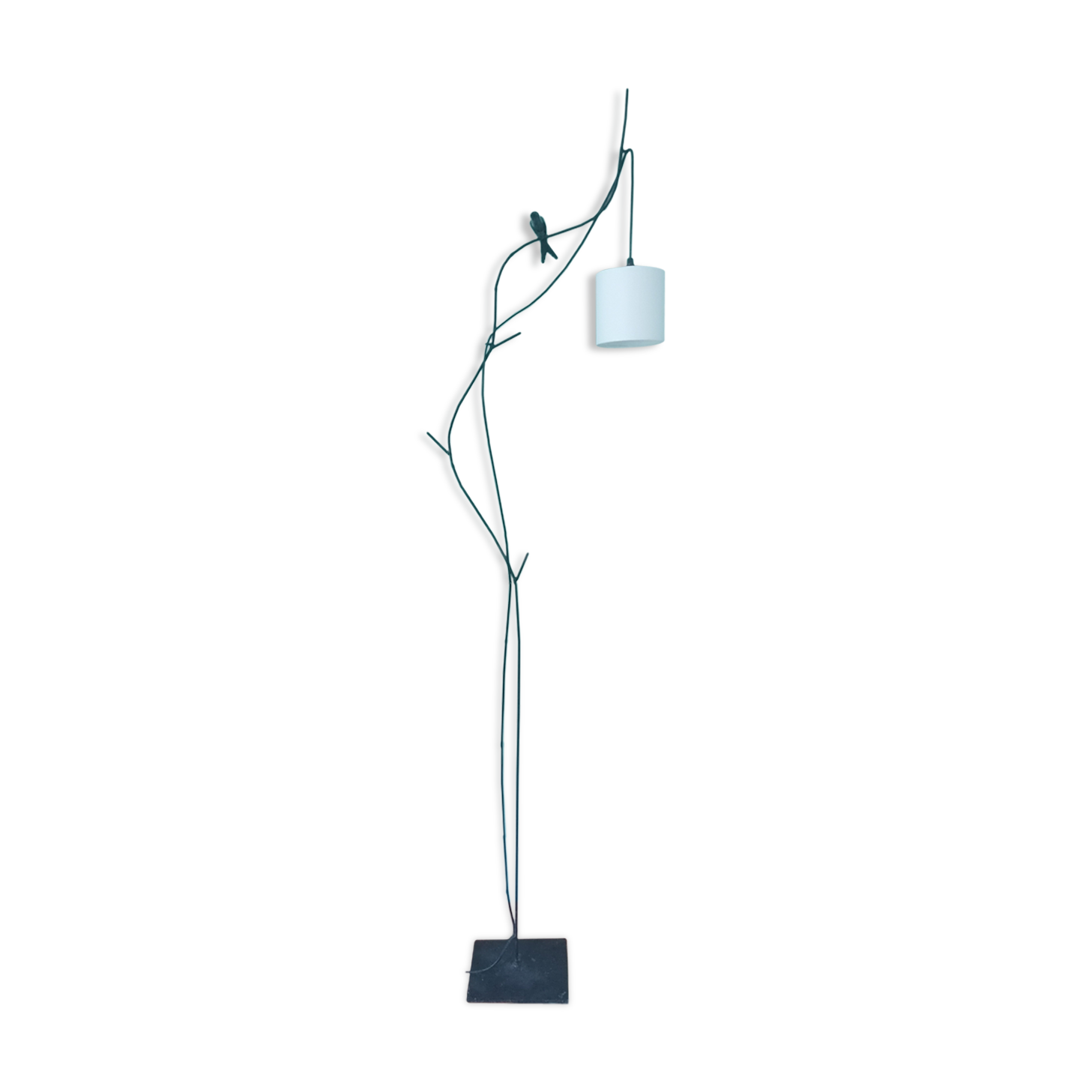 Hirondelle floor lamp by Patrice Gruffaz steel and bronze