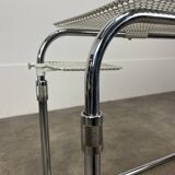 "L'Adap-Table" modular serving trolley in perforated metal and chrome