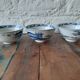 3 bowls of Chinese art in blue and white porcelain from the beginning of the 20th century