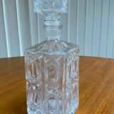 Vintage Glass Whiskey Decanter with Square Stopper