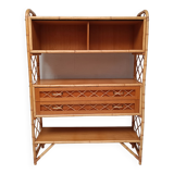 Bibliotheque étagère rotin vintage