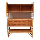 Bookcase shelf vintage in rattan