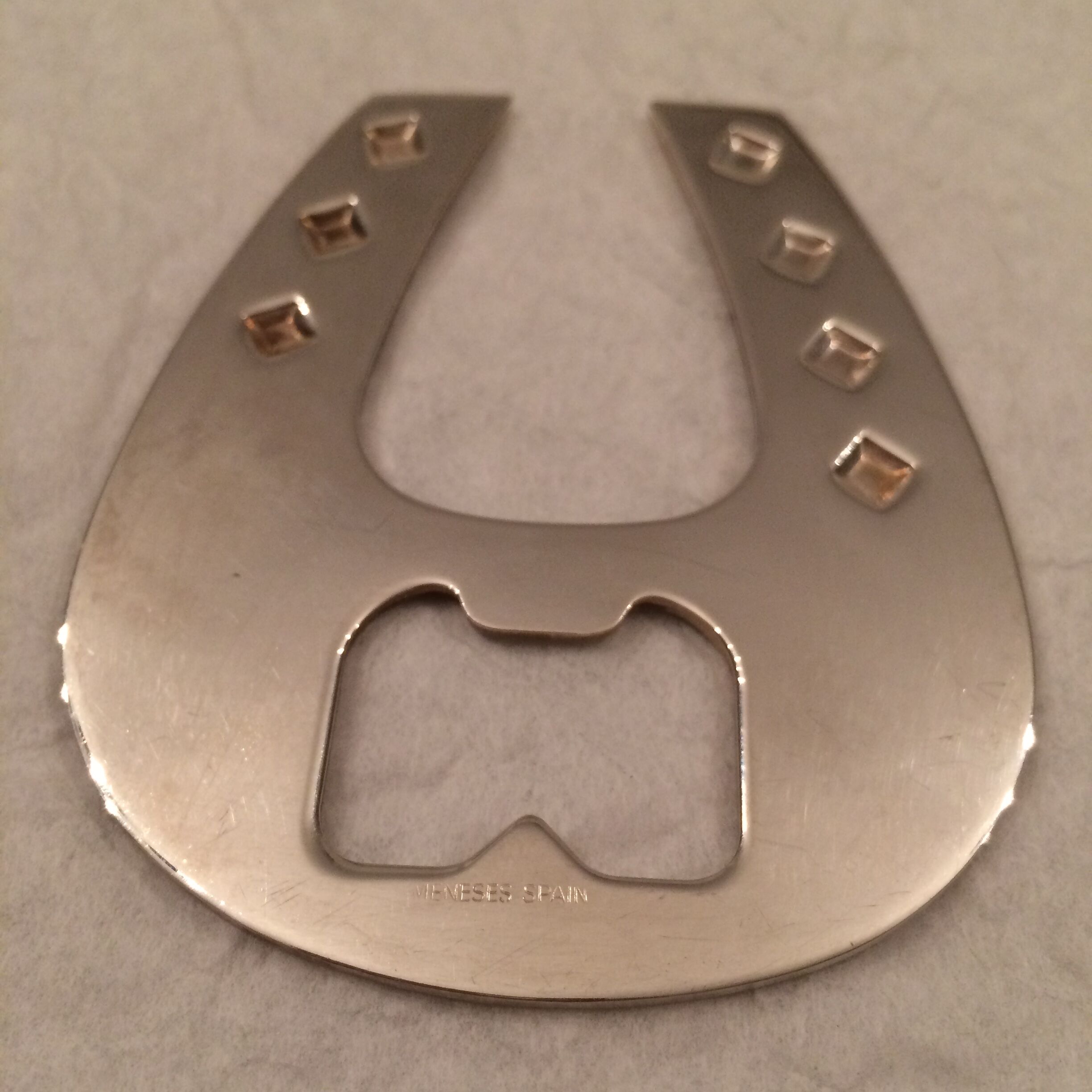 Silver metal bottle opener