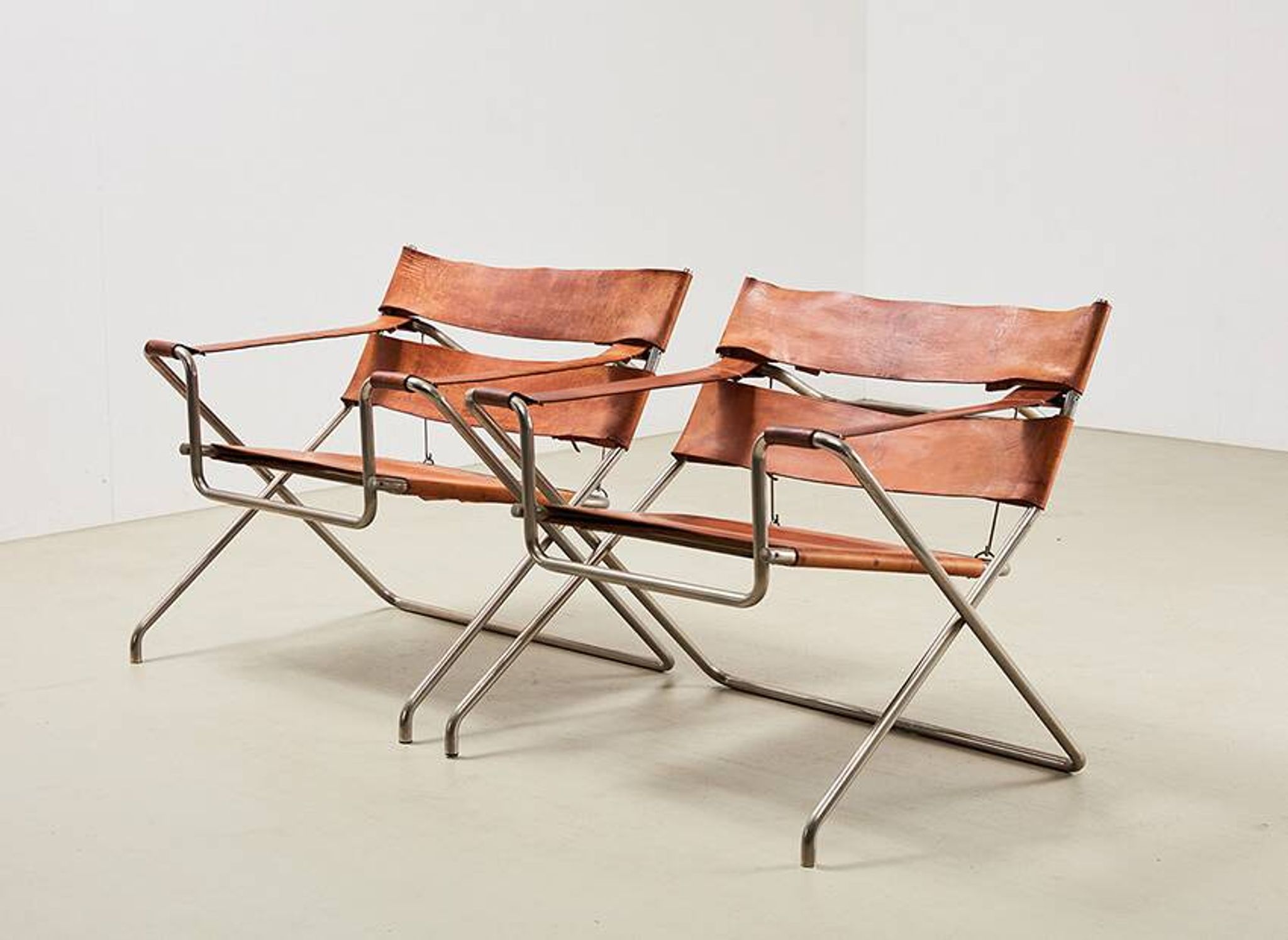 Marcel Breuer Pair of D4 Folding Chairs for Tecta Germany 1926/1970s