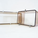 Lot de 2 étagères murales Space Age en plexiglas fumé 1970