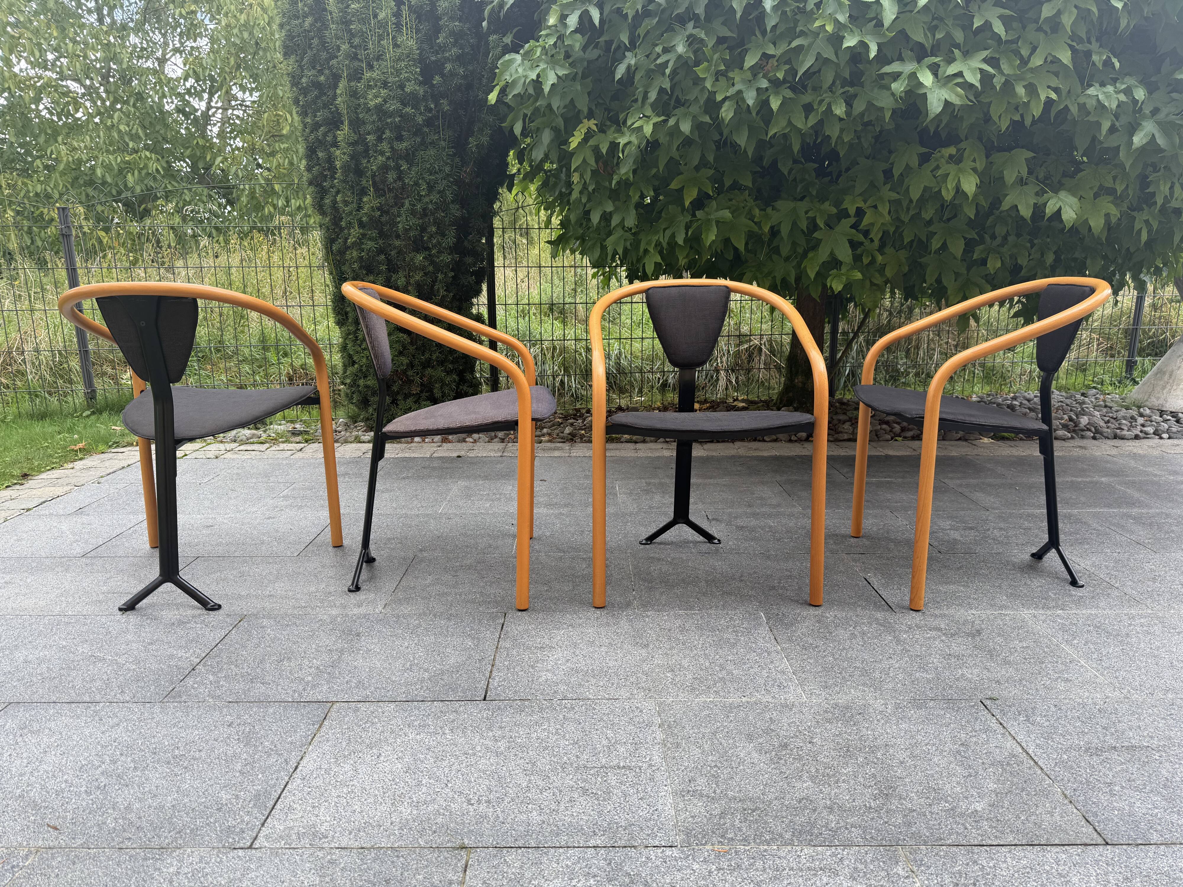 Set of 4 Tacchi chairs by Toshiyuki Kita Japan 80s