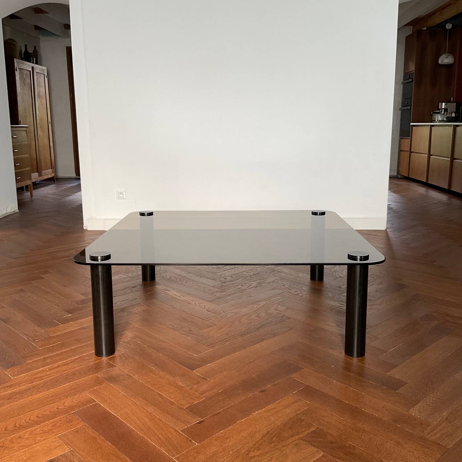 Habitat vintage smoked glass coffee table