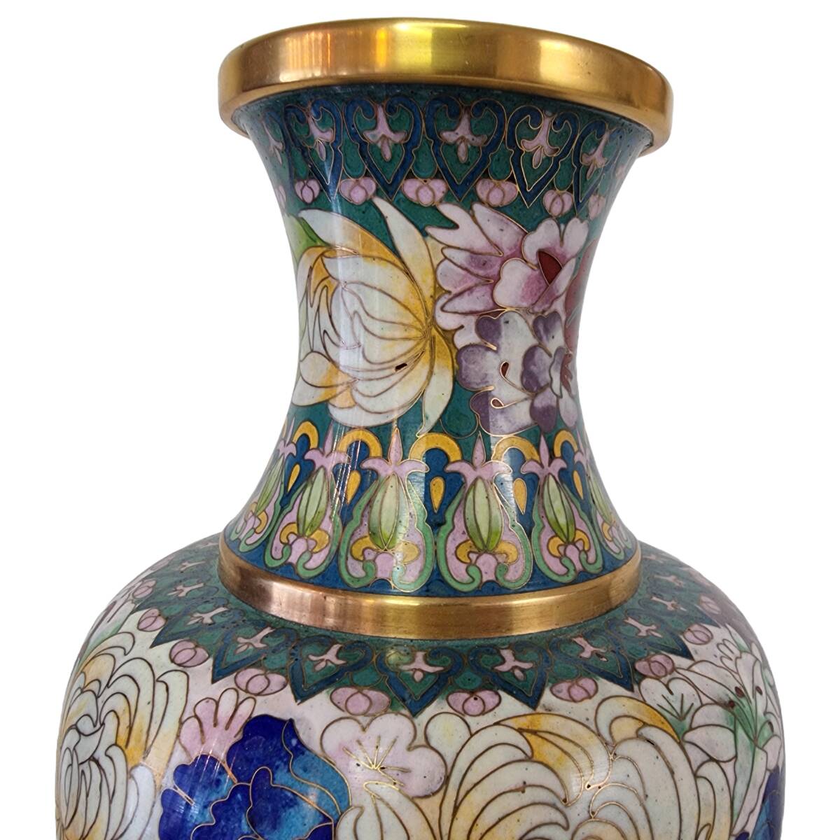 Vintage Cloisonné Vase Pastel, 1950s