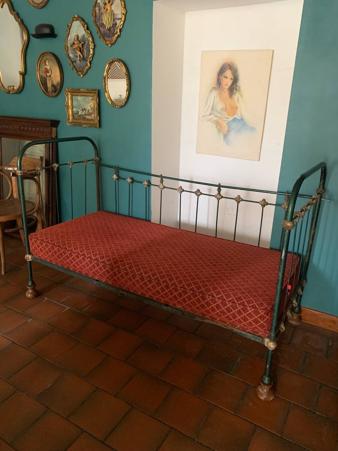 Vintage wrought iron bench