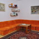 Orange corduroy Modular sofa from the 70's, 3 pieces