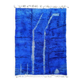 Tapis marocain fait main bleu 210x300 cm – | Tapis géométrique à motif damier | Décoration intérieure boho vintage