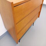 Wooden and black metal chest of drawers from the 50/60s