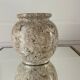 Fossil stone round vase