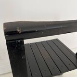 Pair of wooden folding chairs in the style of Aldo Jacober