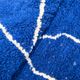 Berber rug Beni Ouarain Majorelle blue with white patterns 1.45x1.08m