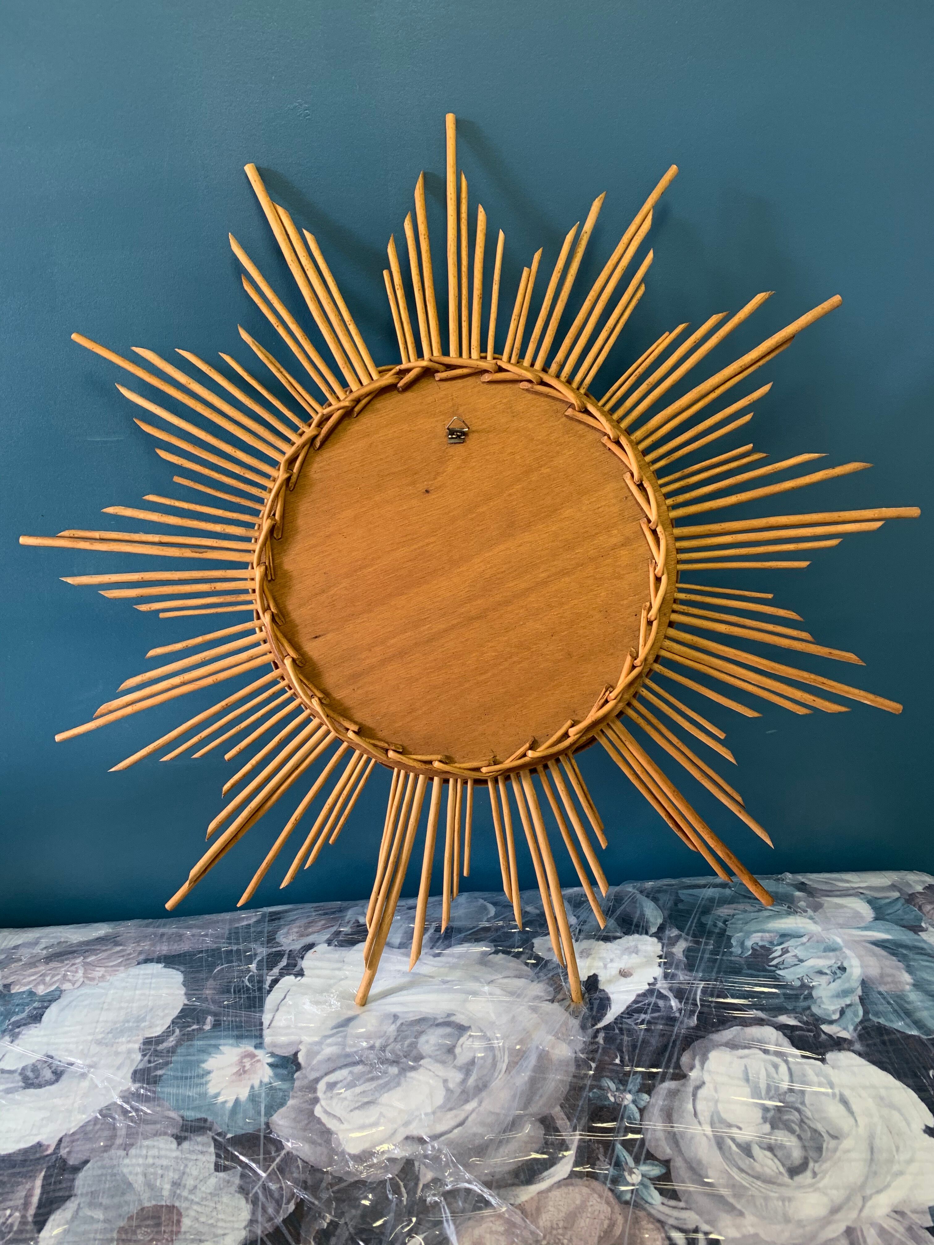 Wicker sun mirror 60cm