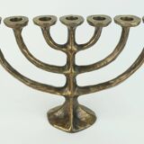 7-armed cand1960s 70s mid century brutalist bronze CANDELABRA