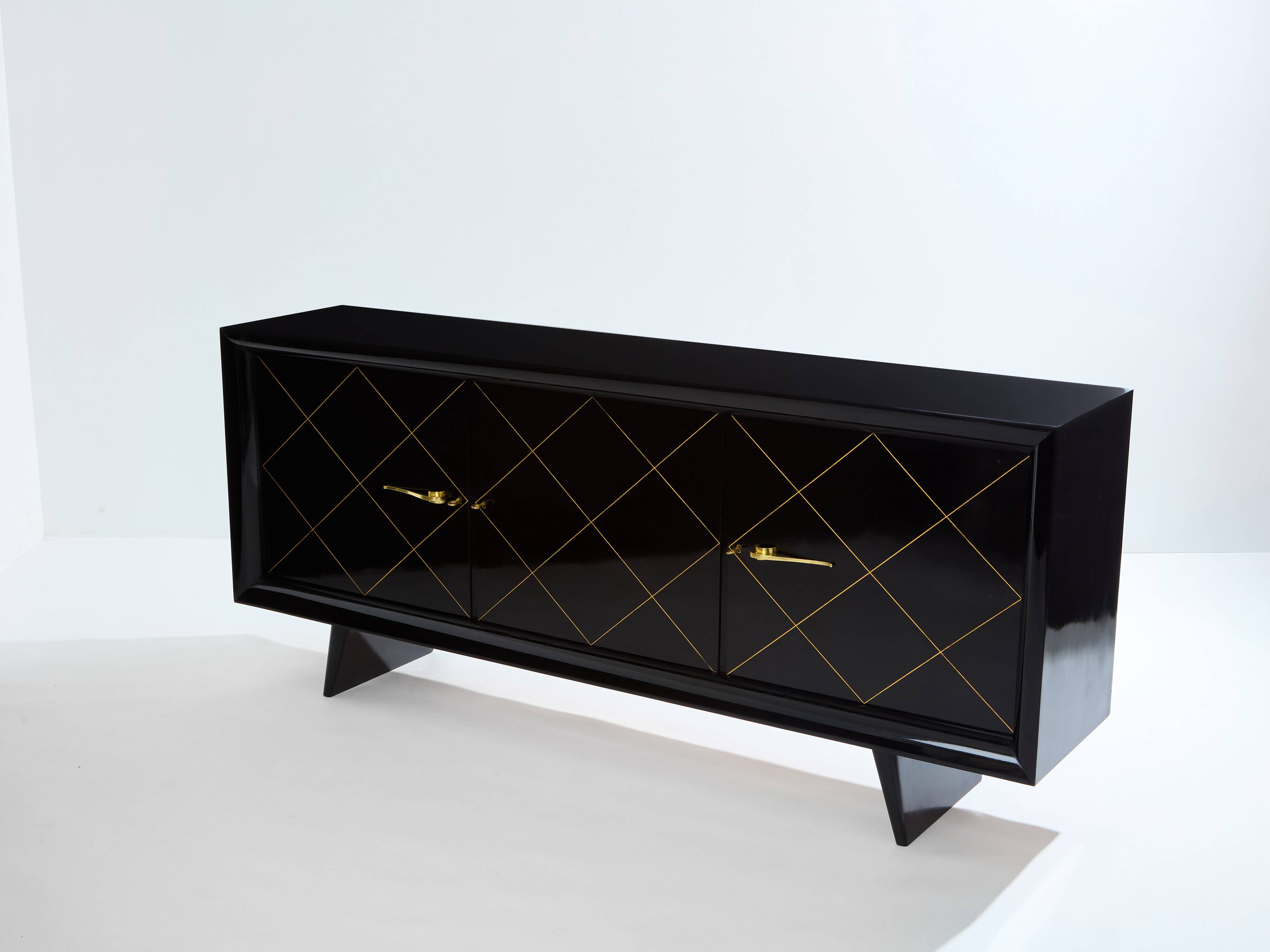 Suzanne Guiguichon sideboard in blackened sycamore and gilded trim 1940