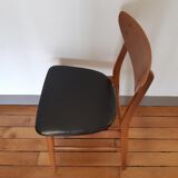 Danish chair in teak and black skai