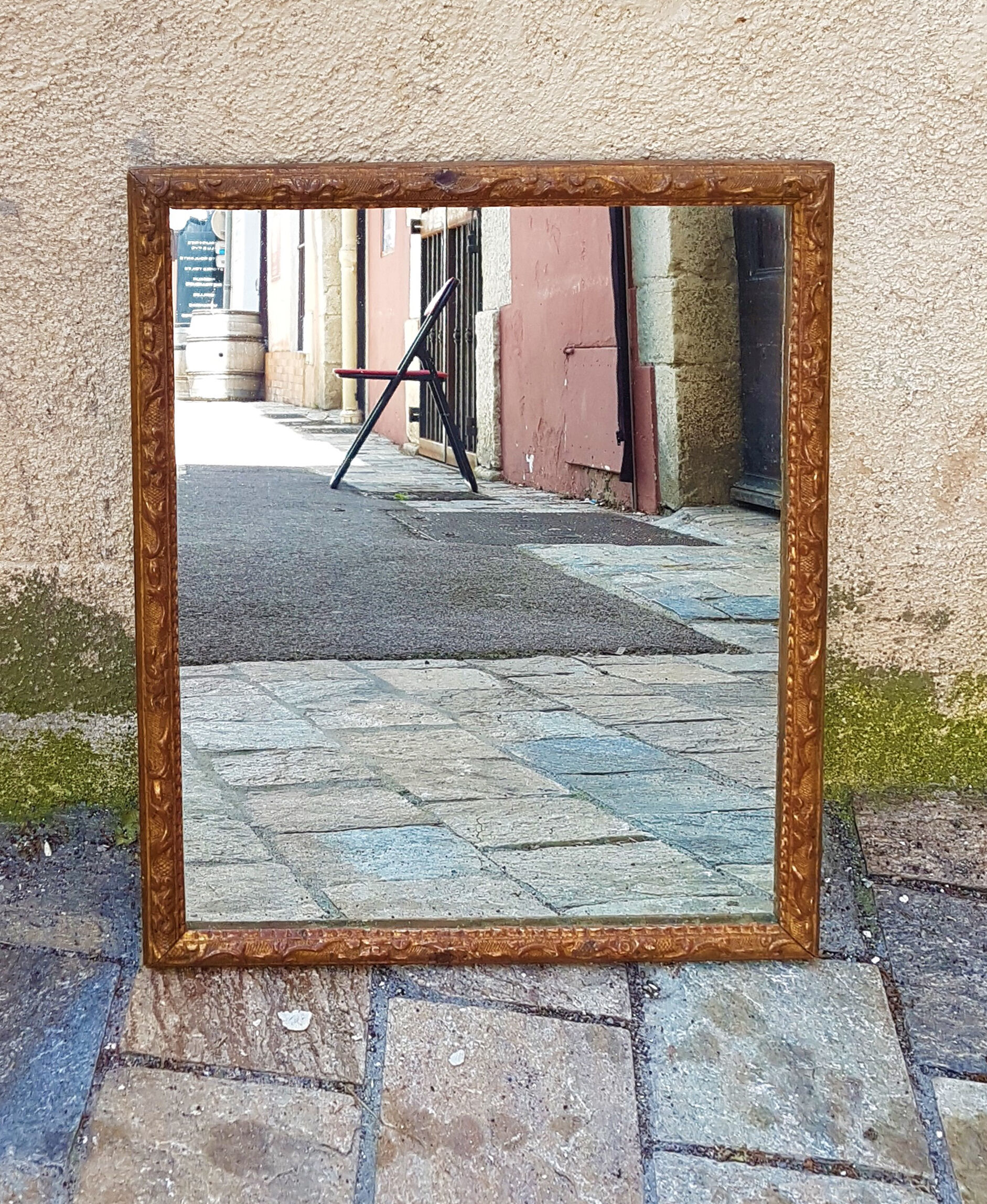 Old mirror gilded wood late nineteenth