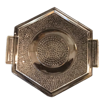 Hexagonal art deco glass top underplate