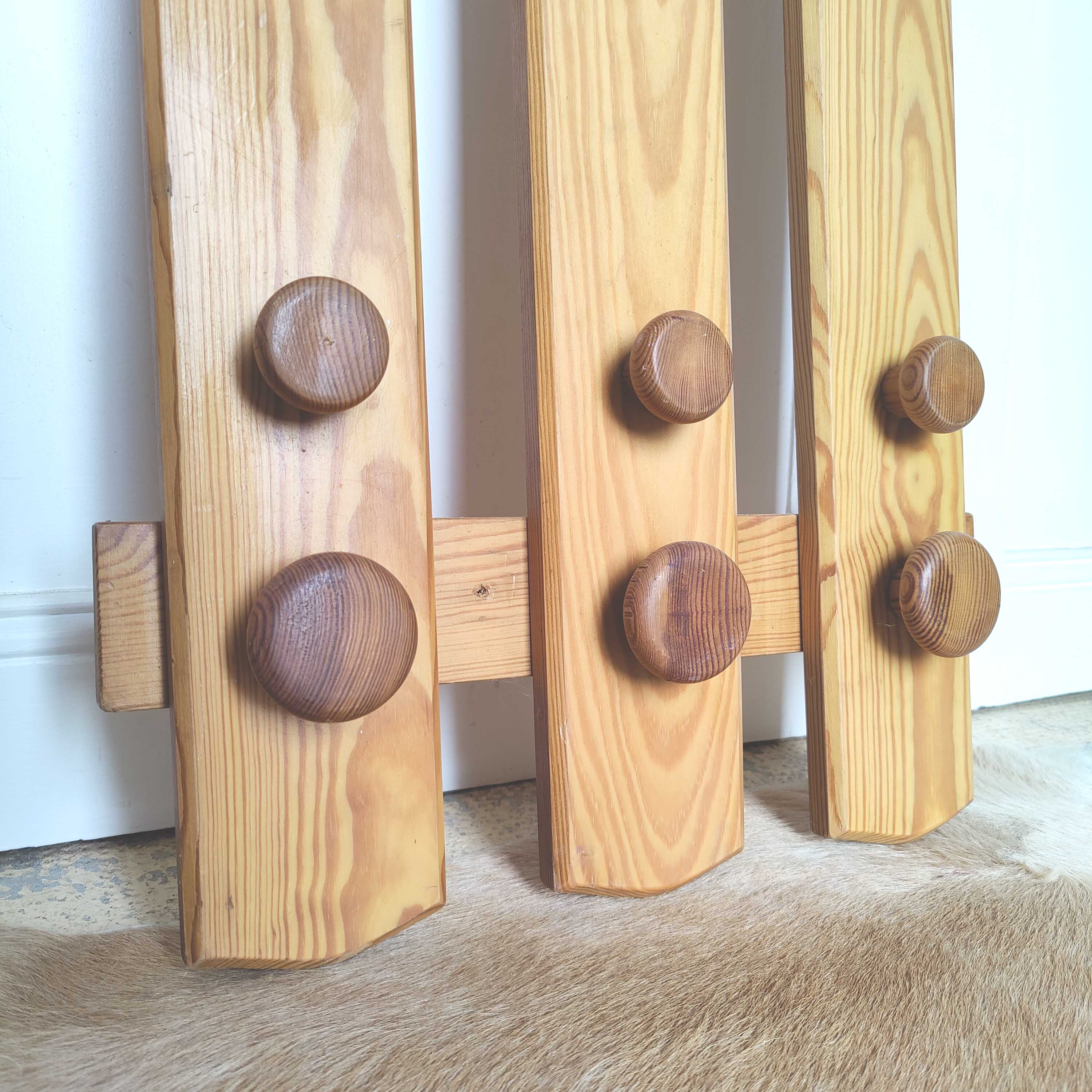 Vintage wooden coat rack wardrobe 9 hooks