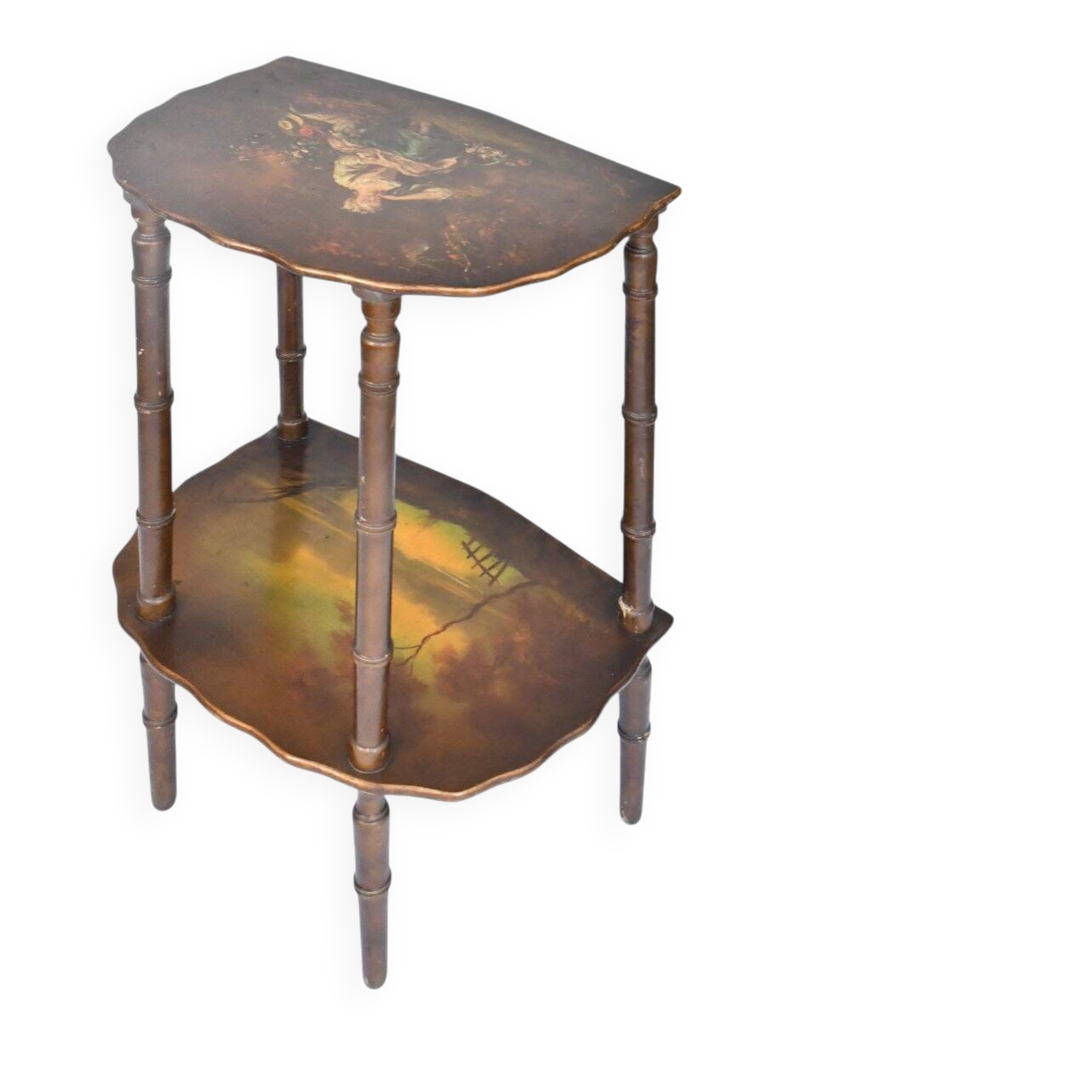 Painted wooden stool