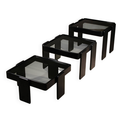 Tables gigognes par Gianfranco Frattini pour Cassina, Italie années 1970