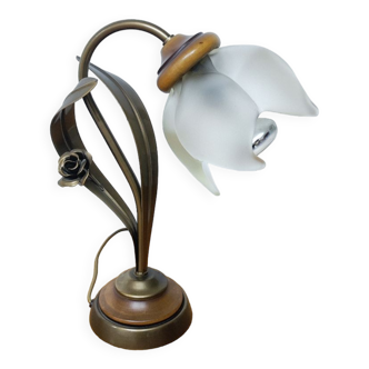 Lampe fleur dorée