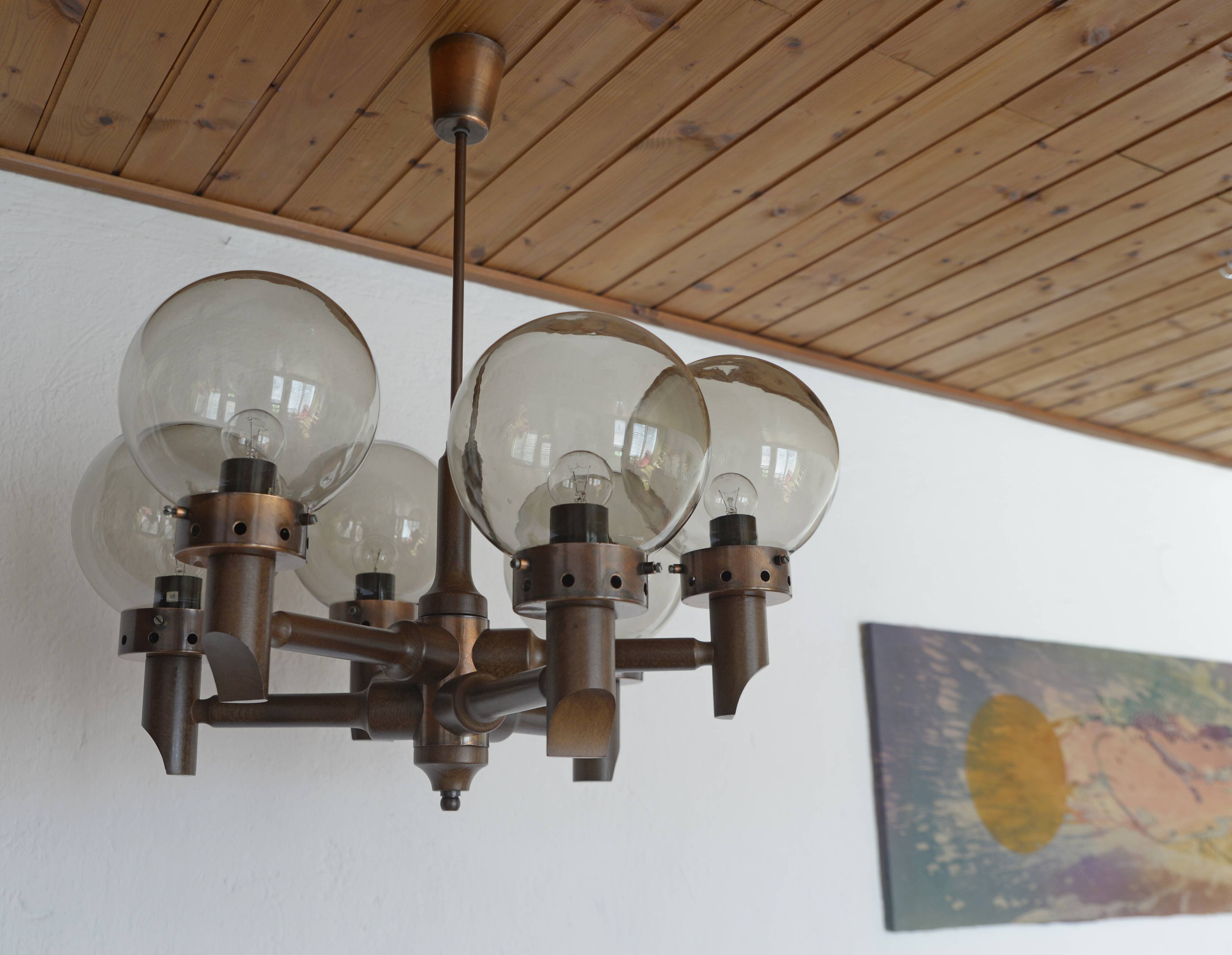 Vintage rustic chandelier wooden hanging lamp medieval style pendant light